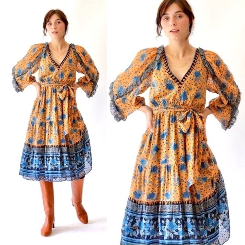 ULLA JOHNSON Romilly floral peasant dress size 0